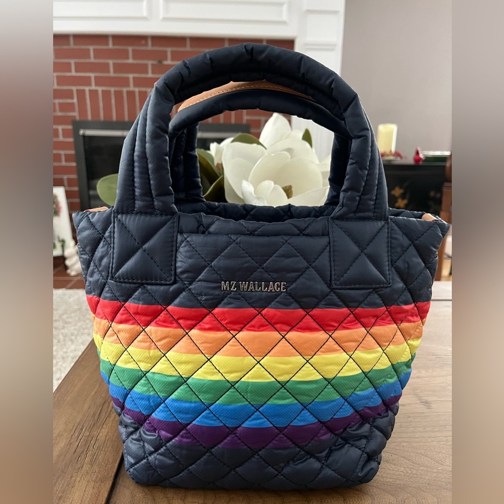 MZ Wallace Mini Metro Tote Deluxe Dawn 🌈 Stripe